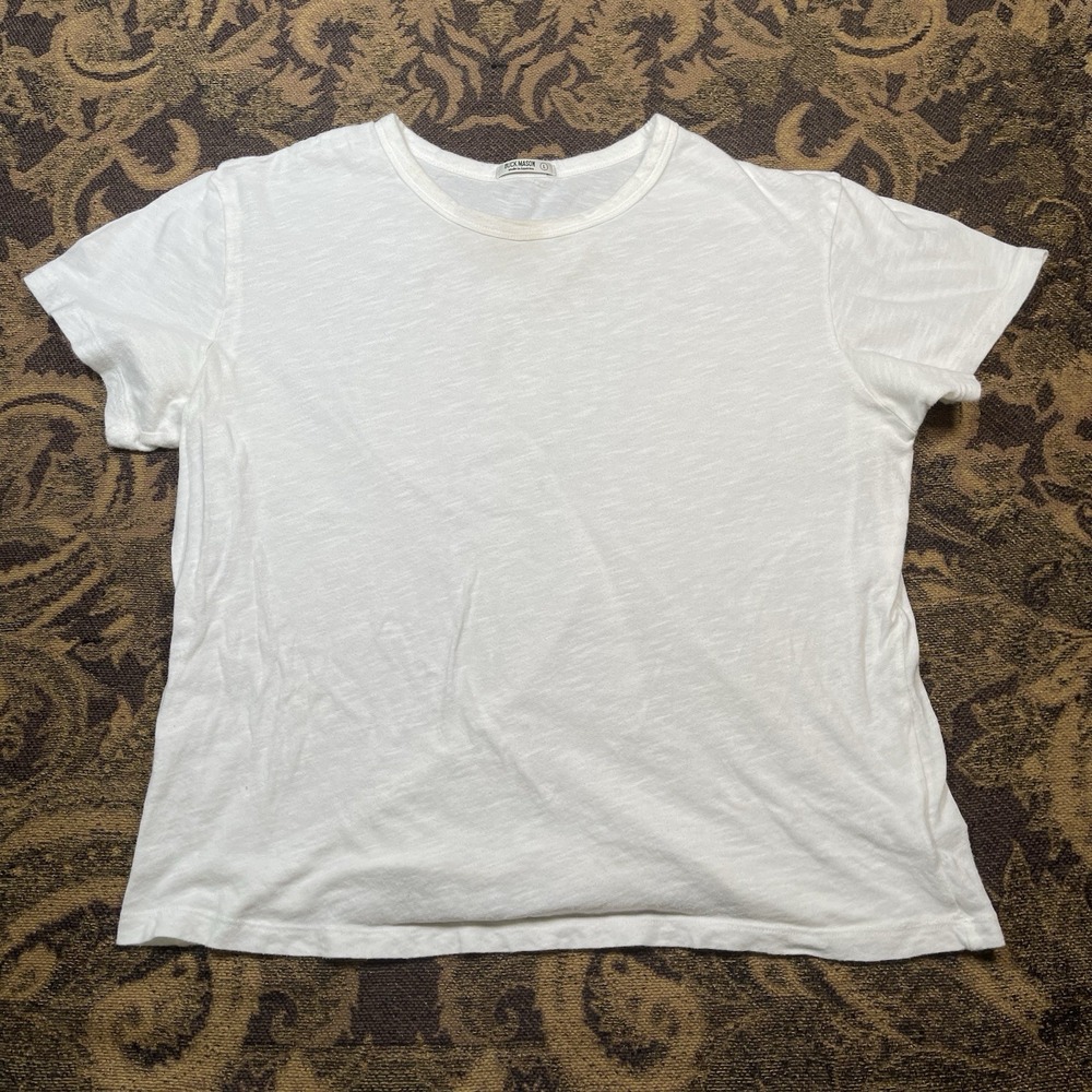 Buck Mason Curved Hem Slub Cotton Short Sleeve T Shirt Womens Size Large